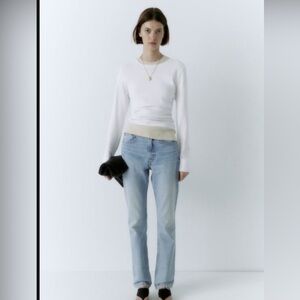 Zara High Waist Straight Jeans